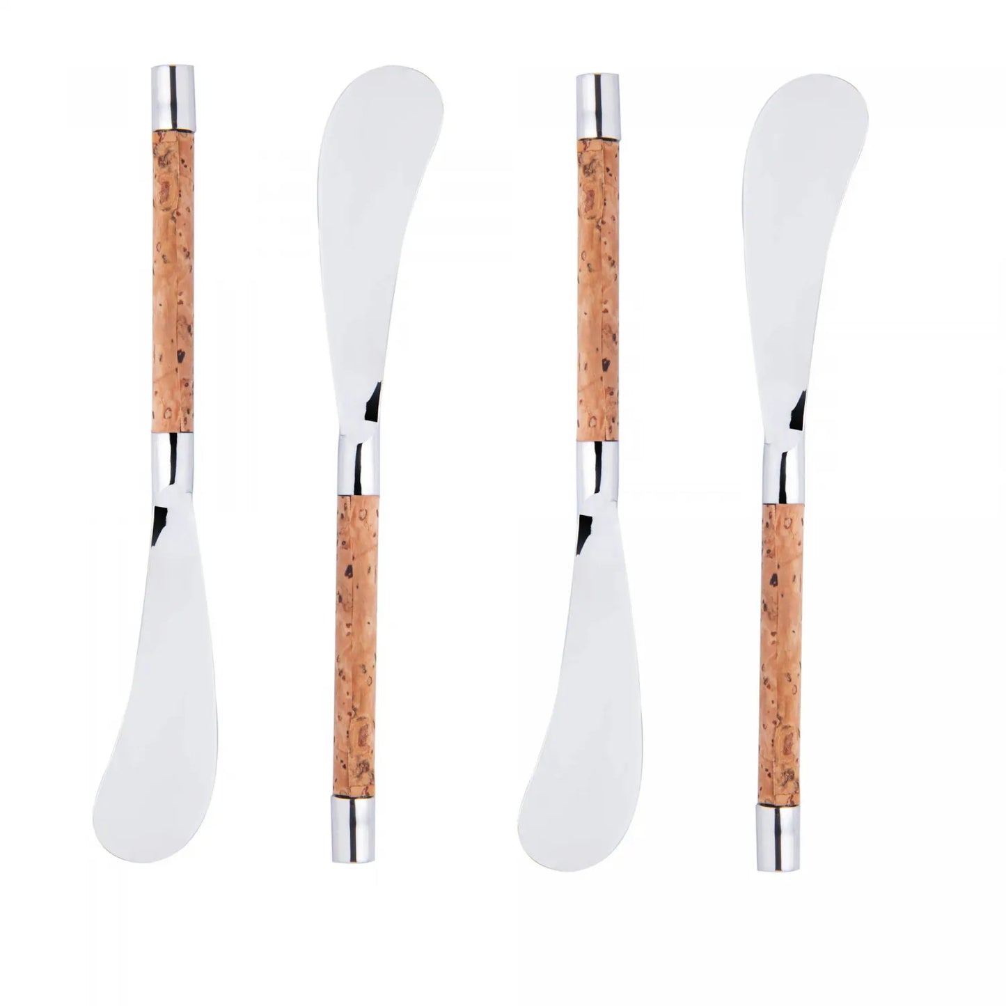Conjunto 4 Espátulas de Aço Inox com Cabo de Cortiça
