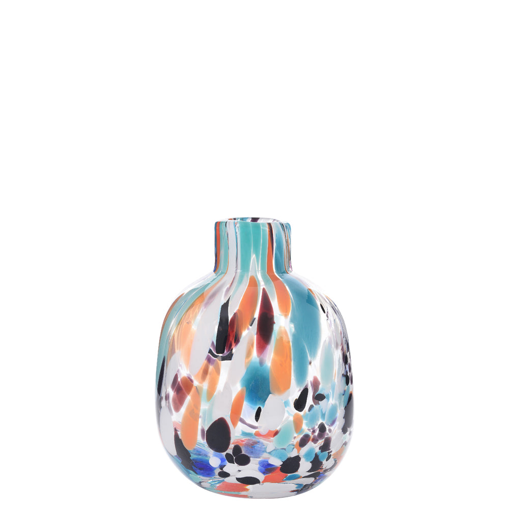 VASO ONCA DOTS COLOR 9X12.5X9CM VIDRO