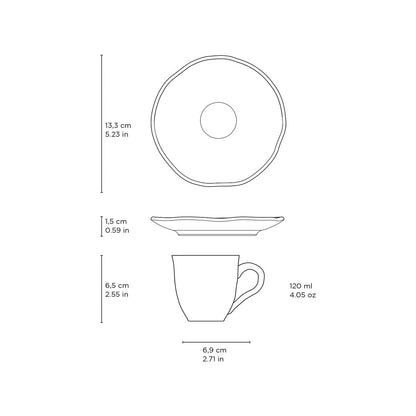 CONJUNTO COM 6 XÍCARAS DE CAFÉ COM PIRES BIO LITCHI 120ml