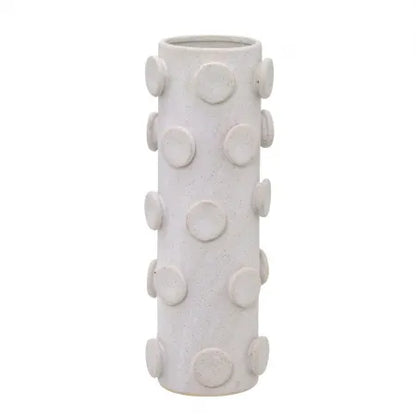 POTICHE EM CERÂMICA BRANCO ALTO