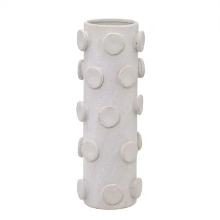 POTICHE EM CERÂMICA BRANCO ALTO