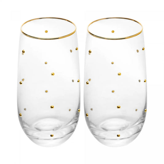 CONJUNTO 2 COPOS P/ AGUA FIO DE OURO