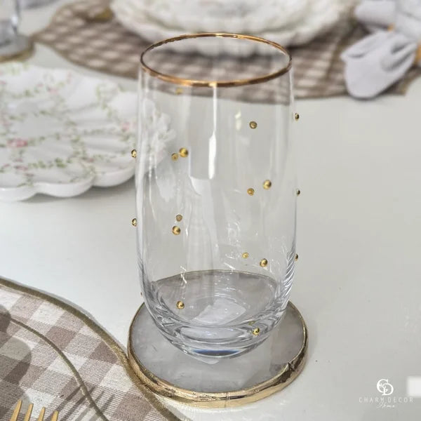 CONJUNTO 2 COPOS P/ AGUA FIO DE OURO