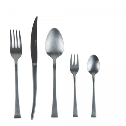 Faqueiro 30 Peças de Aço Inox Berna Preto Fosco