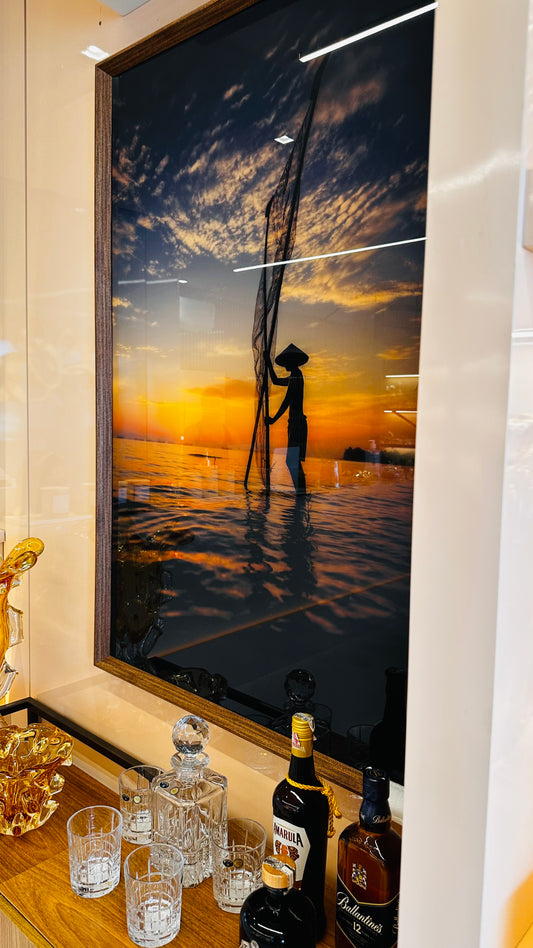 QUADRO PESCADOR NO RIO 80x120 cm