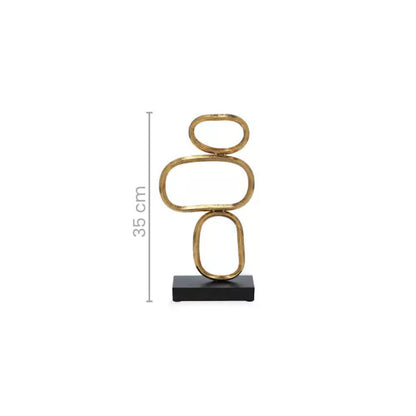 Escultura Decor Metal Dourado