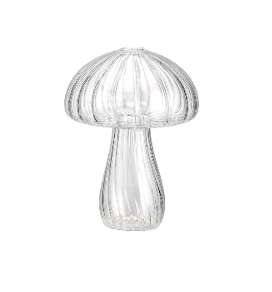 COGUMELO VASO  CLEAR TRANSPARENTE  8X12CM