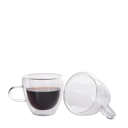 CANECA VIDRO DUPLO DOBLE 120 ML 2PCS
