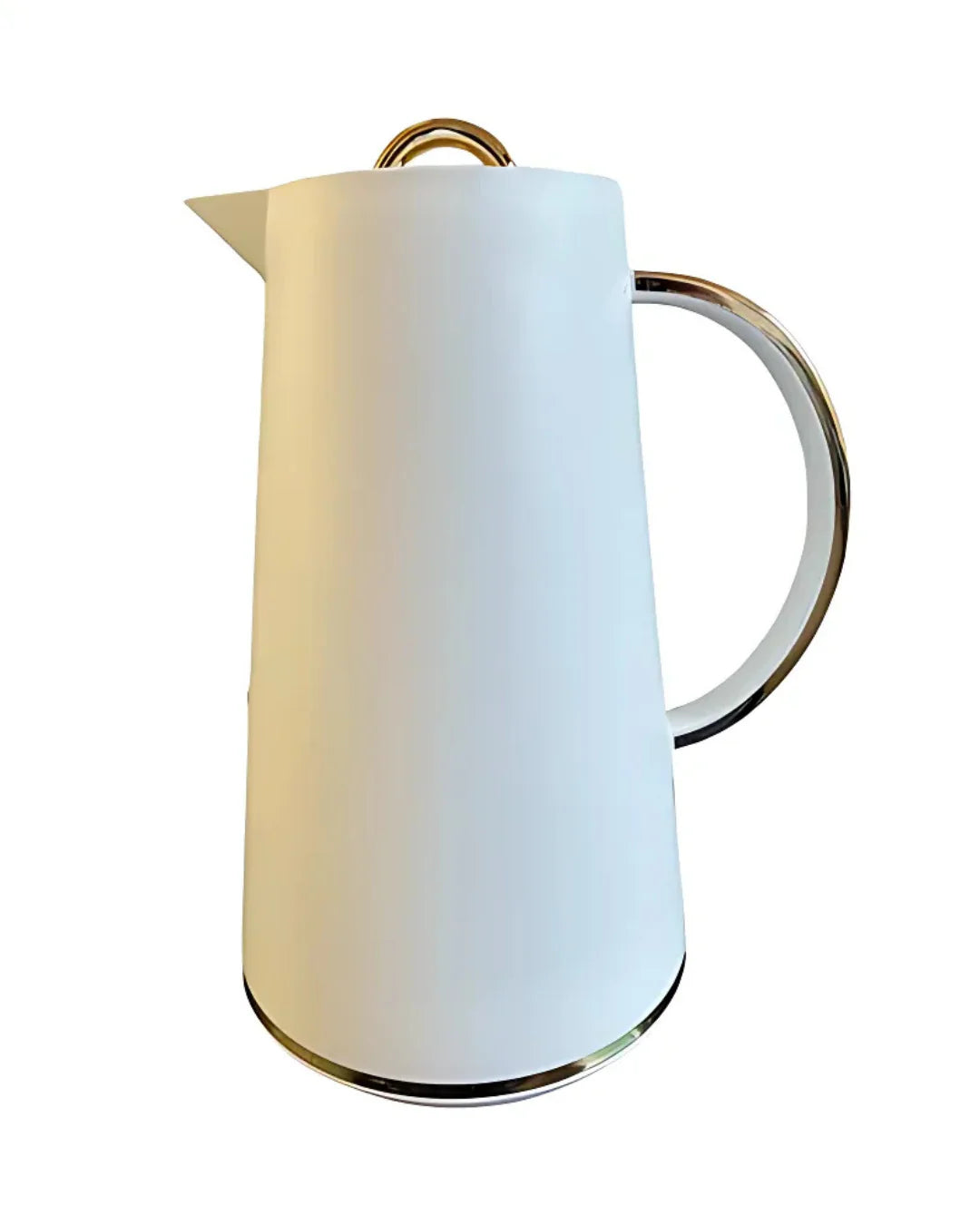 GARRAFA TÉRMICA BRANCA COM DOURADO
