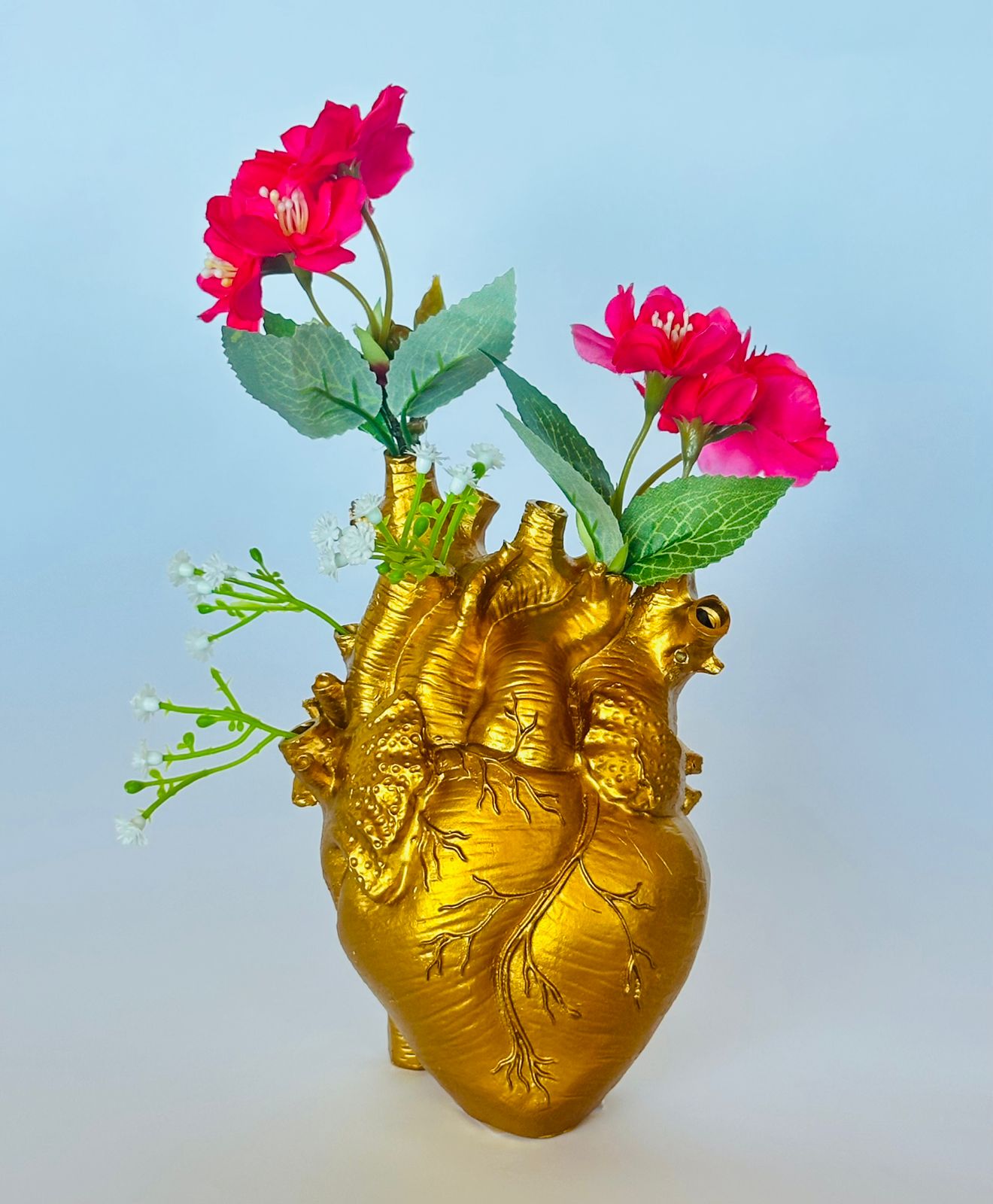 VASO CORAÇÃO DOURADO