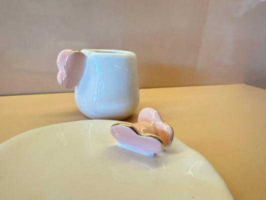 CONJUNTO DE CERÂMICA ARTÍSTICA ASAS ROSÉ