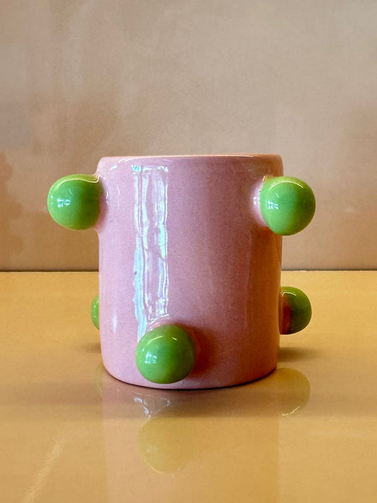 CANECA ARTÍSTICA PONTOS DE COR "ROSA"