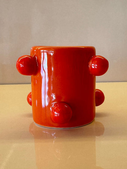 CANECA ARTÍSTICA PONTOS DE COR "LARANJA"