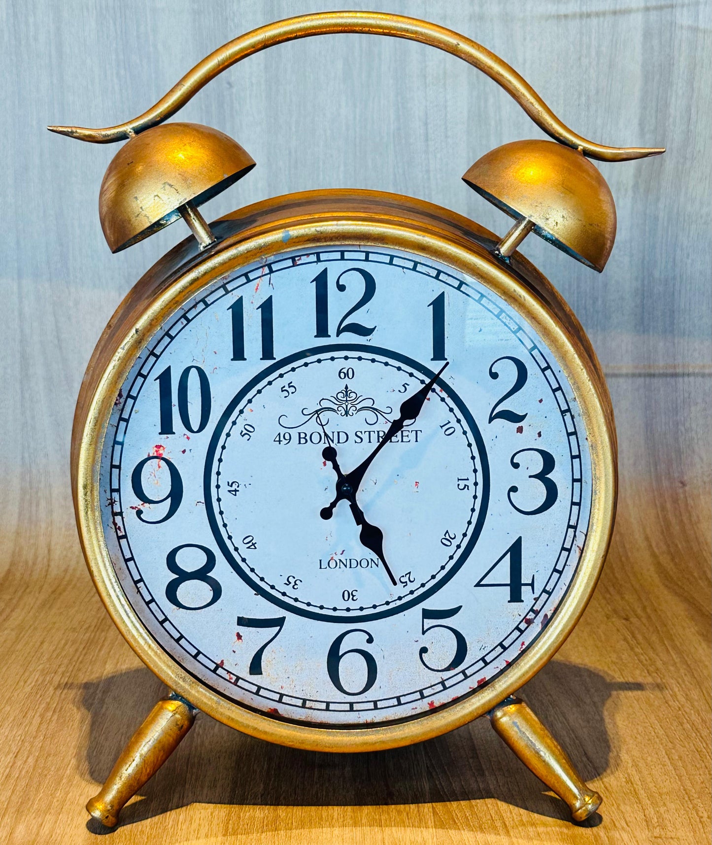 RELOGIO DE MESA METAL DOURADO 36X13