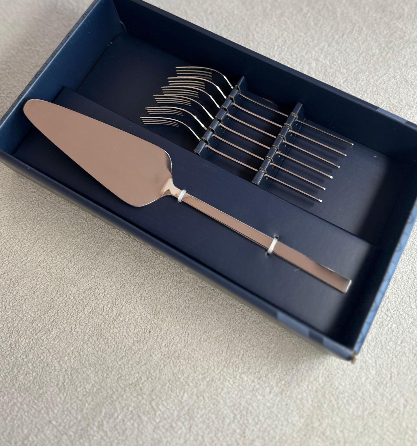 Conjunto 7 Peças Espátula para Bolo e 6 Garfos para Sobremesa Firenze Aço Inox