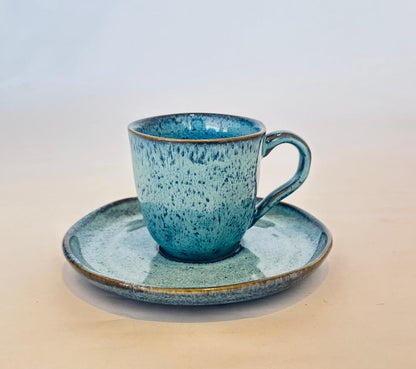 CONJUNTO COM 6 XÍCARAS DE CAFÉ COM PIRES BIO AZUL 120ml
