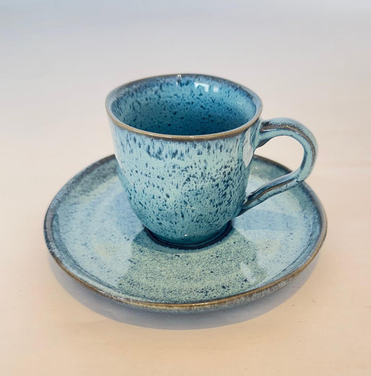 CONJUNTO COM 6 XÍCARAS DE CAFÉ COM PIRES BIO AZUL 120ml