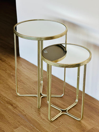 MESA EM METAL COM ESPELHO 51X35CM (MENOR)