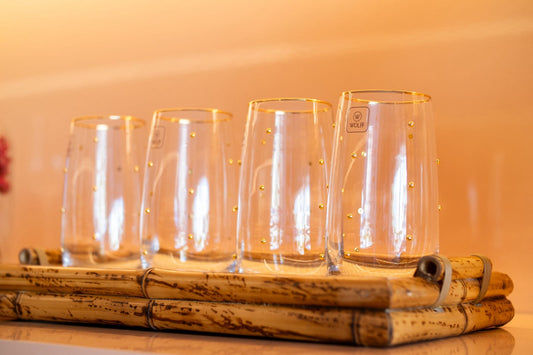 CONJUNTO 2 COPOS P/ AGUA FIO DE OURO