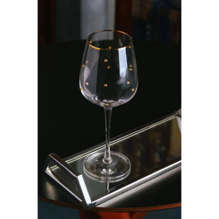 CONJUNTO 2 TAÇAS P/VINHO FIO DE OURO