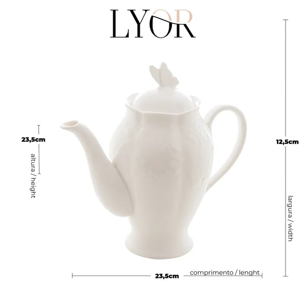 BULE PORCELANA NEW BONE BUTTERFLY FLOWER LYOR