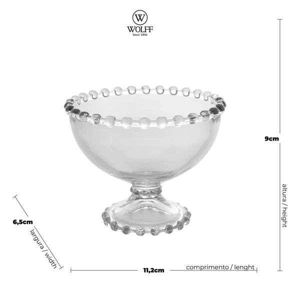 CJ 6 TAÇAS CRISTAL PARA SOBREMESA PEARL 11X9CM WOLFF