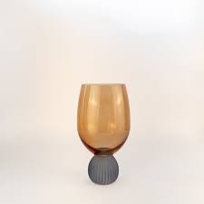 COPO LARANJA  BASE ESFERA AZUL