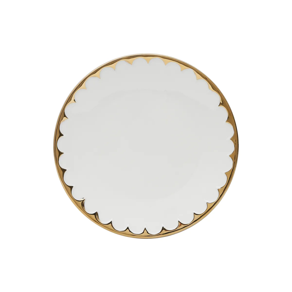 CONJ 6 PRATO FUNDO BRANCO COM DOURADO