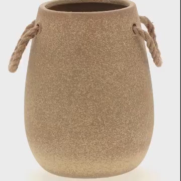 VASO BEGE MAIOR COM CORDA