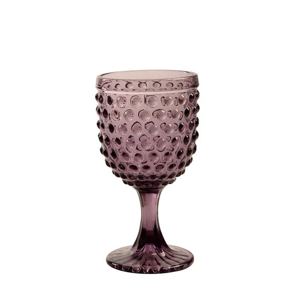 TAÇAS DE VIDRO PARA VINHO HOBNAIL LILAC