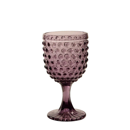 TAÇAS DE VIDRO PARA VINHO HOBNAIL LILAC