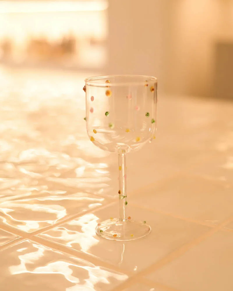 Taça de Vidro Clear Agua Bolinhas