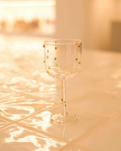 Taça de Vidro Clear Agua Bolinhas