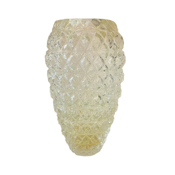 VASO EM CRISTAL MURANO DIAMANTE M CRISTAL COM OURO