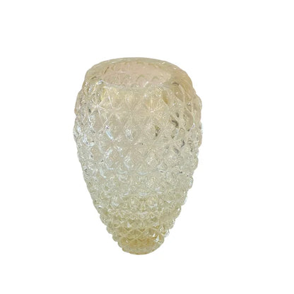 VASO EM CRISTAL MURANO DIAMANTE P CRISTAL COM DOURADO