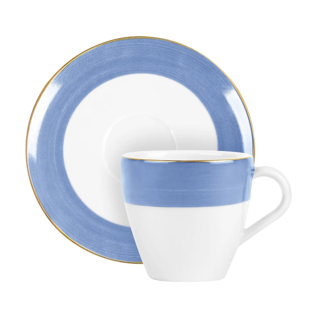 Xícara com pires para chá/ café Paint Azul