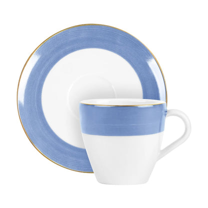 Xícara com pires para chá/ café Paint Azul